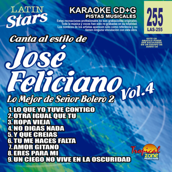 Jose Feliciano Vol. 4 LAS 255 Karaoke Lovers