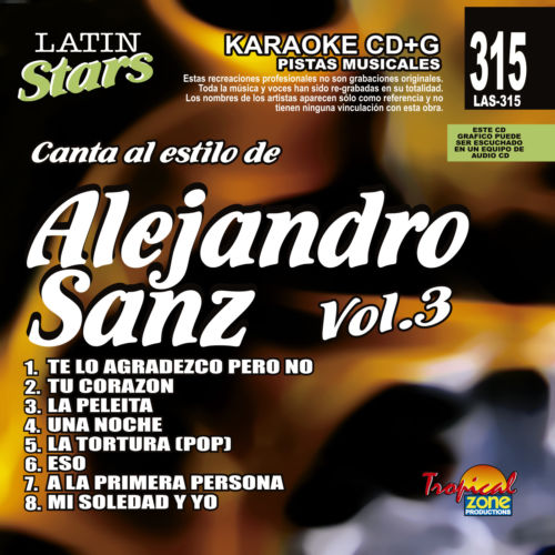 Alejandro Sanz Vol. 3 LAS 315 Karaoke Lovers