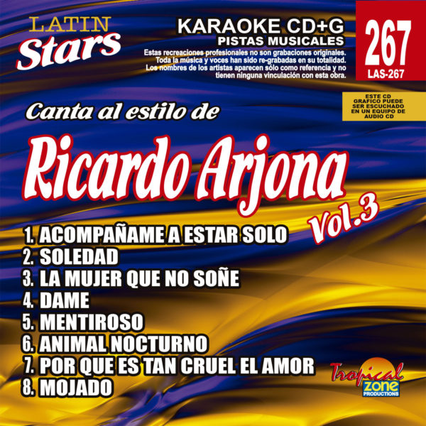 Ricardo Arjona Vol. 3 LAS 267 Karaoke Lovers