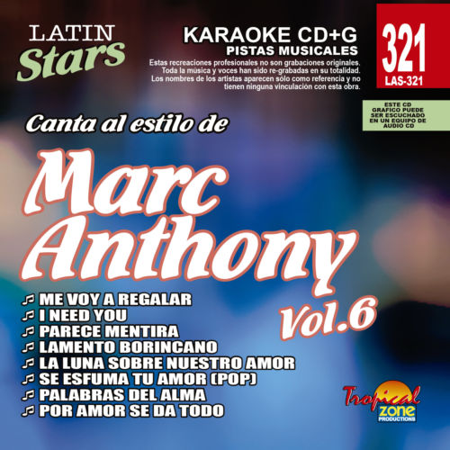 Marc Anthony Vol. 6 LAS 321 Karaoke Lovers