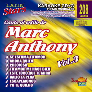 Marc Anthony Vol. 3 LAS 208 Karaoke Lovers